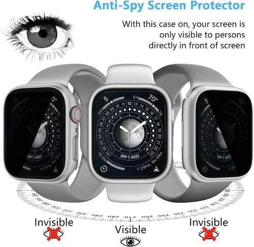 Vista 2 de 3 Pack Case for Apple Watch Series 12 42mm with Privacy Screen Protector Negro/Negro/Negro
