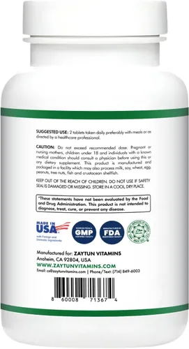 Vista 8 de Zaytun Halal Glicinato de magnesio 300 mg, alta absorción, sin gluten y gelatina, sin OMG, vegetariano, 60 tabletas, fabricado en Estados Unidos