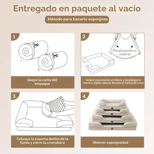 Vista 7 de EHEYCIGA – Cama ortopédica impermeable para perros pequeños, de espuma viscoelástica tipo caja de huevos, con bordes elevados y base antideslizante