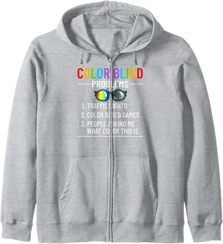 Vista 3 de Color Blind Test Funny Glasses Visions Zip Hoodie