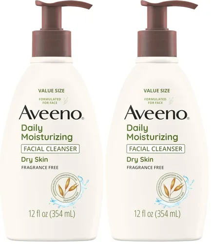 Vista 8 de Aveeno Limpiador facial hidratante diario para piel seca, lavado facial hidratante para acné con avena calmante para una piel suave y flexible