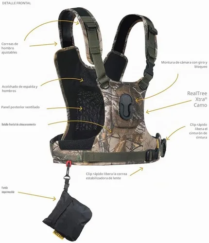 Vista 2 de Cotton Carrier CCS G3 Sistema de arnés de cámara para una cámara, camuflaje, 1 cámara