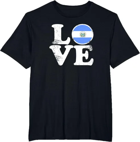 Vista 45 de Love El Salvador Flag tShirt Home Pride Distressed Tee T-Shirt
