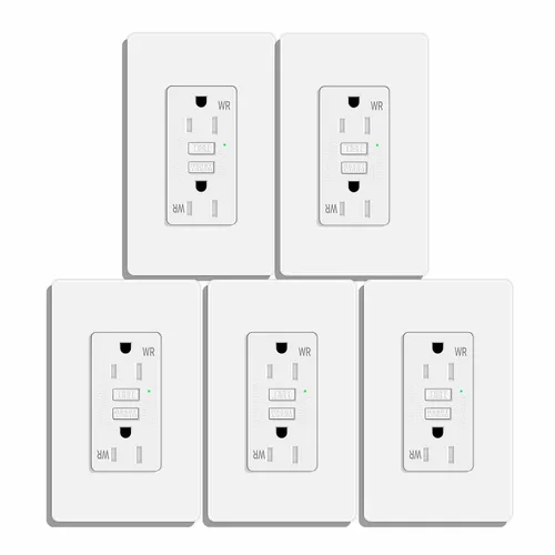 Vista 39 de 15 Amp GFCI Outlet with USB C Ports & USB-A, 1PCS 24W Self-Testing GFCI USB Combo with LED Indicator, Tamper Resistant for Kitchen & Bathroom