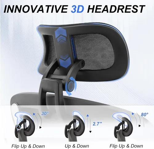 Vista 4 de Silla de oficina ergonómica de 750 libras, sillas de oficina grandes y altas mejoradas para personas pesadas, silla de escritorio de malla