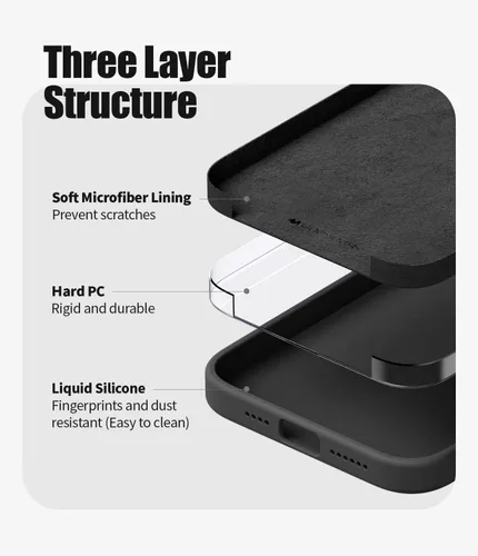 Vista 3 de GOOSPERY Funda de silicona líquida para iPhone 14 Pro Max
