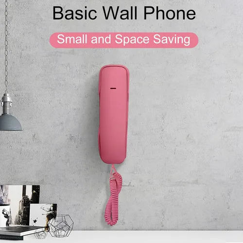 Vista 2 de ASHATA Teléfono con cable básico, Teléfonos fijos para el hogar, Pausa/silencio/Último número funciones de redireccionamiento, Montado en la pared