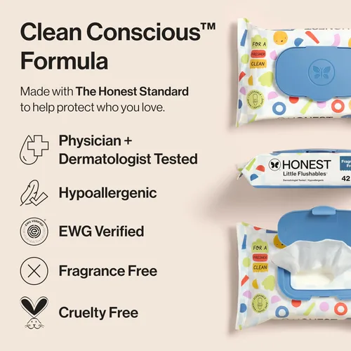 Vista 3 de The Honest Company Toallitas desechables para niños, hipoalergénicas, 42