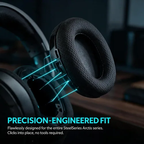 Vista 2 de Compatible con SteelSeries Arctis 7 - Almohadillas de repuesto para auriculares inalámbricos Arctis 3, 5, 7, 9, 1 y Pro