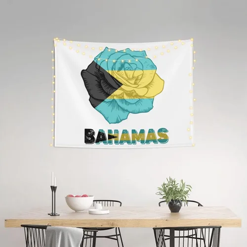 Vista 2 de Póster de tapiz con diseño de bandera de las Bahamas de 29 x 37 pulgadas, decoración del hogar, para colgar en la pared, decoración de fondo