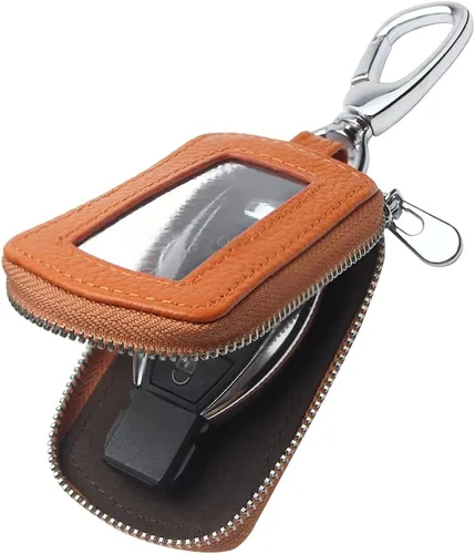 Vista 8 de Funda Universal Premium para Llavero de Coche de Cuero Genuino Portador de Llavero Inteligente de Coche para Llavero Remoto