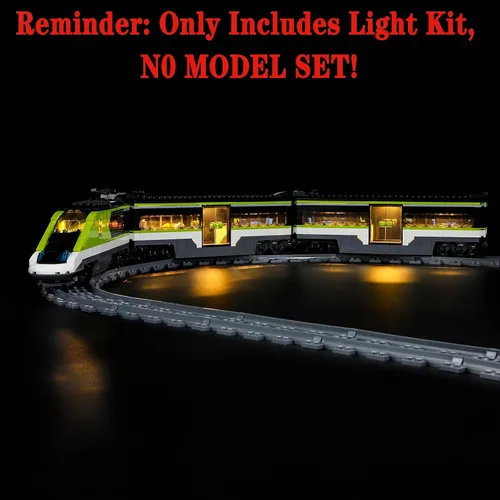 Vista 6 de Juego de luces LED compatibles con Lego 60337 Express Passenger Train City Building Blocks Model - Juego de modelos no incluidos
