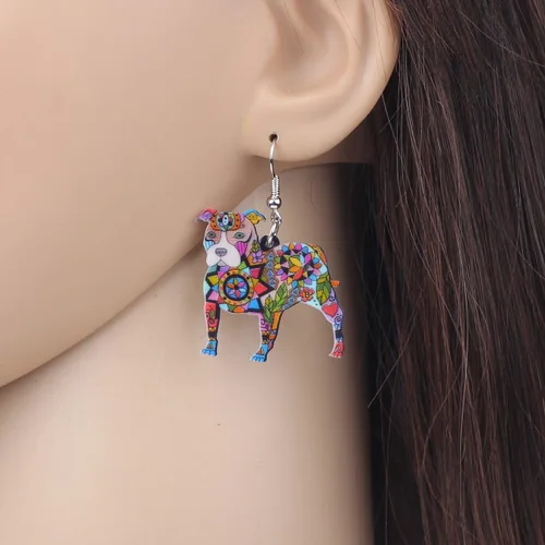 Vista 3 de DUOWEI Acrylic Dog Jewelry Sets Cute Pet Dog Gifts for Women Girls Dog Lovers