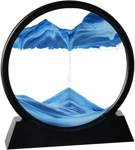 Vista 10 de Arthink Imagen de Arte de Arena en Movimiento en Vidrio Redondo 3D Paisaje de Mar Profundo, Arte de Arena Dinámico Paisajes de Arena, Decoración