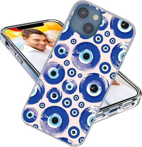 Vista 17 de Funda para iPhone 14, iPhone 13 para niñas, mujeres y hombres, a prueba de golpes, delgada, suave, TPU transparente, funda protectora con diseño Un