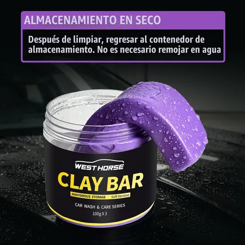 Vista 7 de Barra de arcilla, paquete de 3 unidades, 300g (3x100g) Barras de arcilla mágicas para detalles de automóviles, barras de limpieza automática