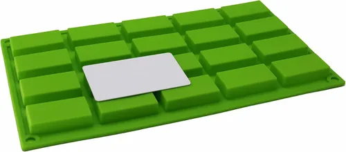 Vista 6 de X-Haibei Mini molde rectangular del silicón del jabón de la muestra del molde del caramelo del chocolate del jabón de la muestra 20-cavidad 0.5OZ