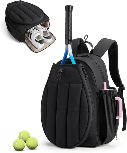 Vista 11 de BAGSMART Bolsa de gimnasio de tenis para mujer, mochila acolchada para Beige