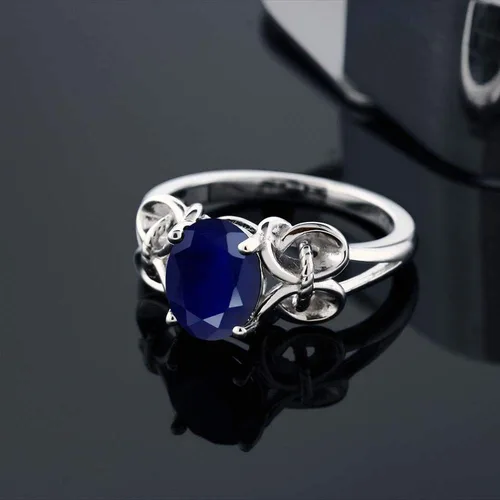 Vista 4 de Gem Stone King Anillo de compromiso ovalado con piedra natal para mujer, plata de ley 925, ovalado de 0.354 x 0.276 in, anillo de compromiso