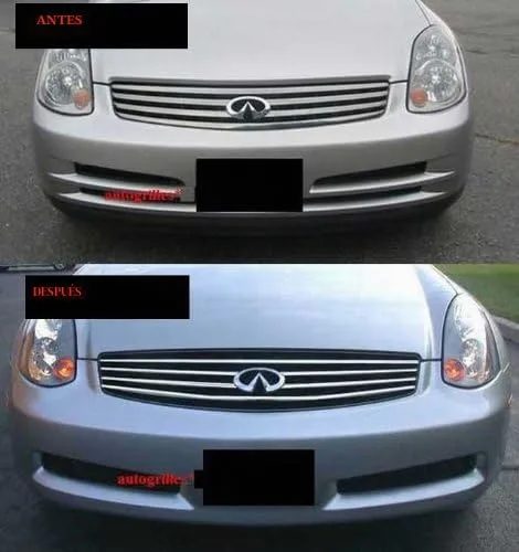 Vista 2 de Compatible con kit de parrilla cromada Infiniti G35 2003-2008 2004 2005 2006 2007 03 04 05 06 07 08
