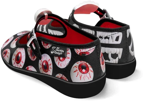 Vista 3 de Hot Chocolate Design Chocolaticas Funky de Lona Zapatos Bajos Tipo Mary Jane para Mujer