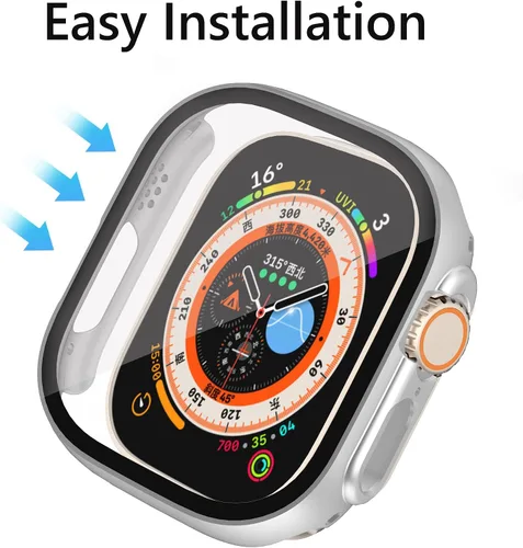 Vista 4 de Funda rígida de policarbonato compatible con Apple Watch Series 8 Pro de 1.732 pulgadas, cubierta protectora completa con protector de pantalla