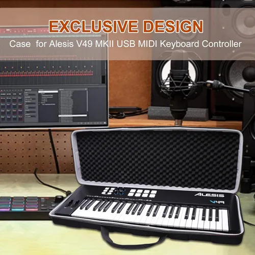 Vista 8 de LTGEM - Funda para controlador de teclado MIDI USB Alesis V49 MKII, almacenamiento duro, bolsa protectora de viaje