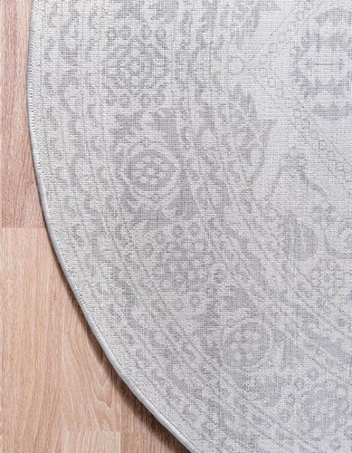Vista 10 de Unique Loom Boston Collection - Alfombra de área con medallón (3 pies 3 pulgadas, redonda, blanco/gris)