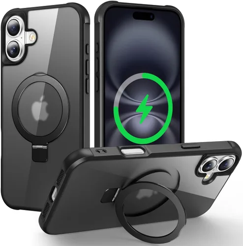 Vista 172 de CHAOFEnG Funda magnética compatible con iPhone 11 con soporte, prueba de caídas de grado militar, compatible con imán, anillo translúcido, parte