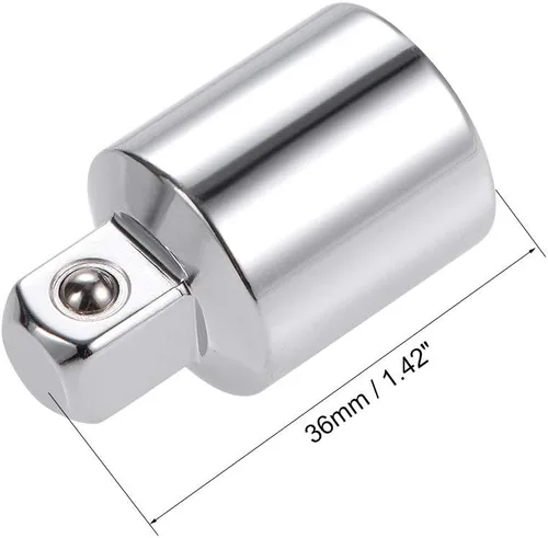 Vista 2 de uxcell 3 unidades de 1/2 pulgada (F) x 3/8 pulgadas (M) reductor de enchufe para llaves de trinquete, hembra a macho, Cr-V