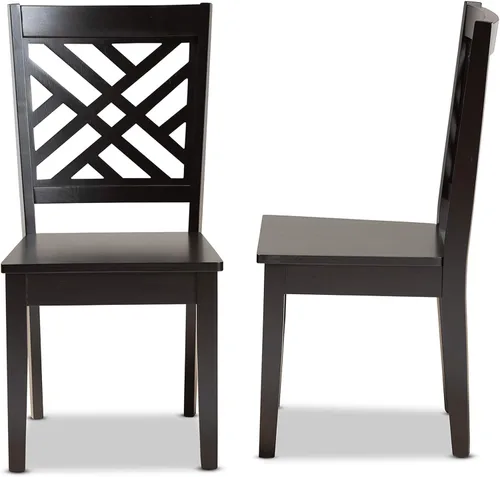 Vista 5 de Baxton Studio Caron - Juego de sillas de comedor (2 piezas, madera con acabado marrón oscuro de transición)