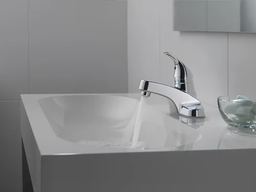 Vista 2 de Grifo de baño Peerless Centerset cromado, grifo para lavabo de baño, mango único, cromado P131LF