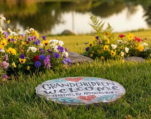 Vista 7 de Piedras para exteriores o jardín, regalos para abuela y abuelo, regalos para la abuela (regalo del día de los abuelos, nietos de bienvenida a casa)