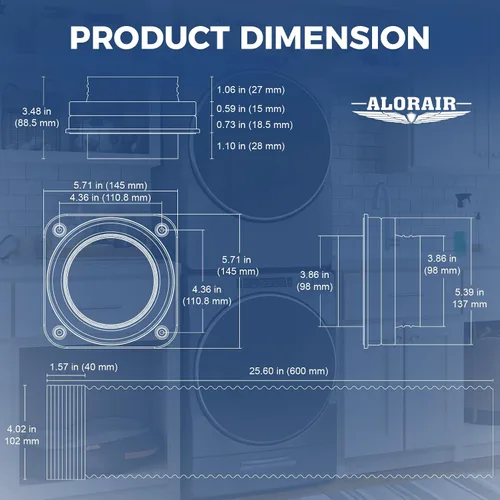 Vista 11 de ALORAIR Equipo magnético DV180 del conector de ventilación del secador