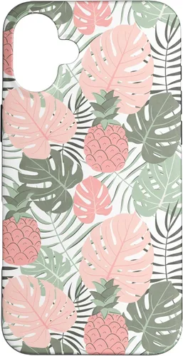 Vista 23 de Tropical Hawaiian Pineapple Pink Sage Colors Pattern Case for iPhone 17