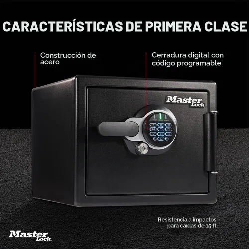 Vista 2 de Master Lock - Caja de seguridad premium negra a prueba de fuego y agua con teclado digital, 0.82 pies cúbicos, STW082GTC