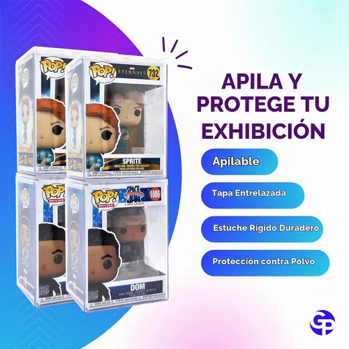 Vista 5 de 1 Estuche de protección de plástico duro transparente premium para figuras Funko Pop de 4 pulgadas, hecho en EE. UU., Estuches de exhibición