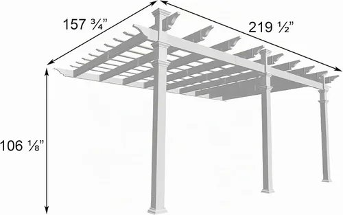 Vista 3 de Vita Valencia – Pérgola de vinilo independiente de 12 x 16 pies (3.66 x 4.88 m)