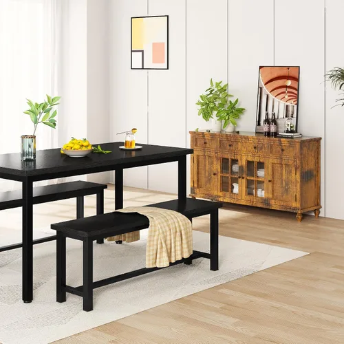 Vista 7 de DKLGG Bancos de comedor, banco de cocina de 39 pulgadas, par de 2 para sala de estar, dormitorio, banco de entrada industrial, bancos de comedor