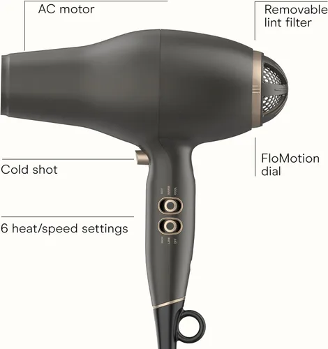 Vista 11 de Conair - Secador de pelo, INFINITIPRO FloMotion, ajustable, 6 ajustes