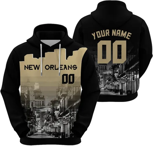 Vista 11 de Custom Football Hoodies City Night Skyline Personalized Sweatshirt Name Number Fan Gift Pullover for Men Women Youth