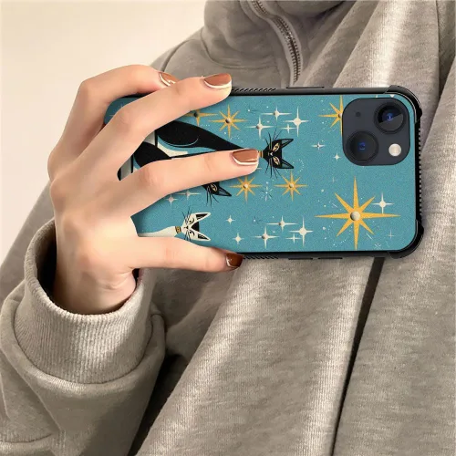 Vista 6 de Compatible con iPhone 13 Mini, diseño de H Art Cat Pattern, H Funda protectora de TPU resistente a arañazos y golpes para iPhone 13 Mini de 5.4