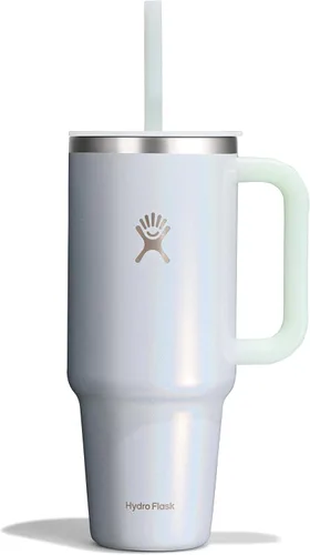 Vista 34 de Hydro Flask Vaso de Viaje con Asa, Tapa y Pajita - Acero Inoxidable Aislado en 24 Oz Aloe