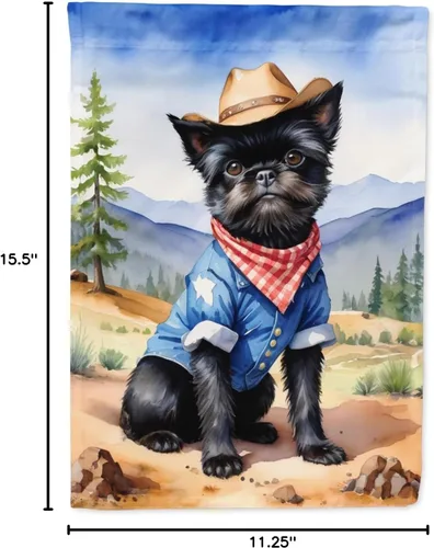 Vista 6 de Caroline's Treasures DAC5824GF - Bandera decorativa para jardín con texto en inglés "Affenpinscher", diseño de vaquero para jardín, jardín, jardín