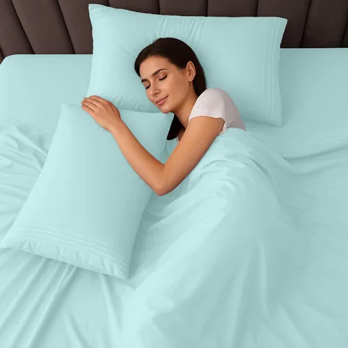 Vista 211 de LUX Décor - Juego de sábanas Twin de microfibra ultrasuave de 3 piezas con sábana encimera, sábana bajera de 16 pulgadas de profundidad y funda