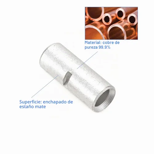 Vista 3 de 40 unids calibre 8 6 4 terminal a tope conectores de alambre eléctrico empalmes de cobre estañado empalmes de cable virolas de cable