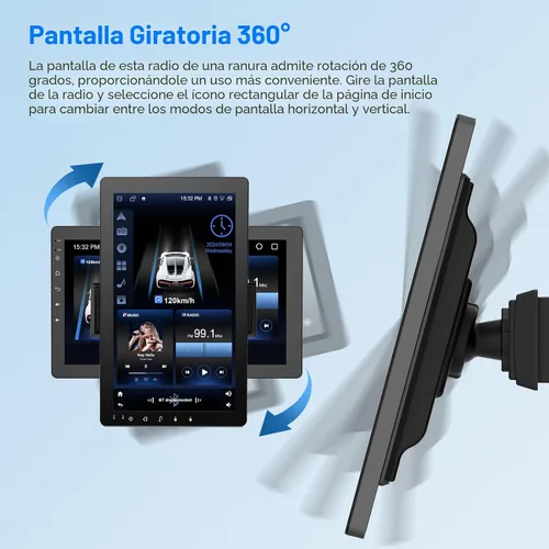 Vista 3 de Haudio - Estéreo de coche DIN único de 10.1 pulgadas con Apple CarPlay inalámbrico y Android Auto, pantalla táctil flotante Android 13, pantalla