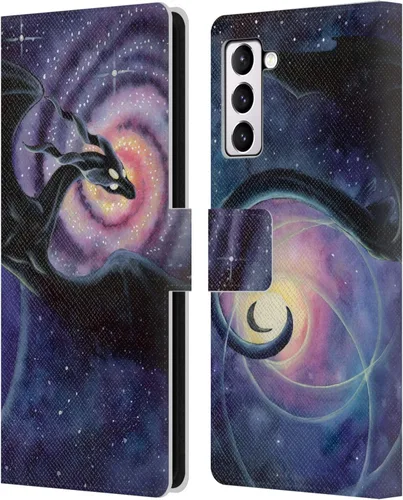 Vista 328 de Head Case Designs Officially Licensed Carla Morrow Galactic Entrancement Dragons Leather Wallet Case Compatible with Samsung Galaxy A07 4G