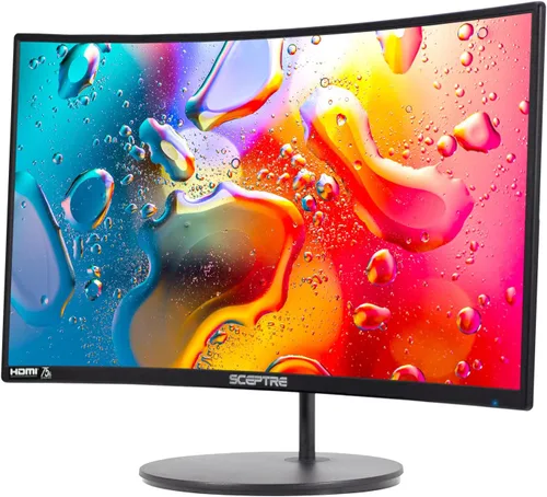 Vista 3 de Sceptre - Monitor curvo de 24 pulgadas, 75Hz, LED, para videojuegos, Full HD, 1080P, HDMI, VGA, con altavoces, montaje de pared VESA listo