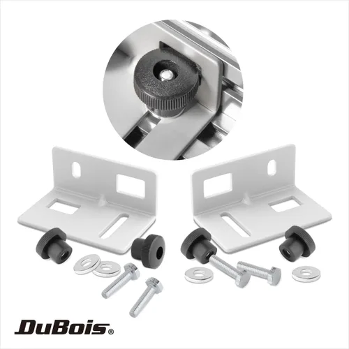 Vista 2 de DuBois 51032 Soportes de pista múltiple con pernos hexagonales y tornillos de perilla de montaje, 1/4"-20 x 1", paquete de 2
